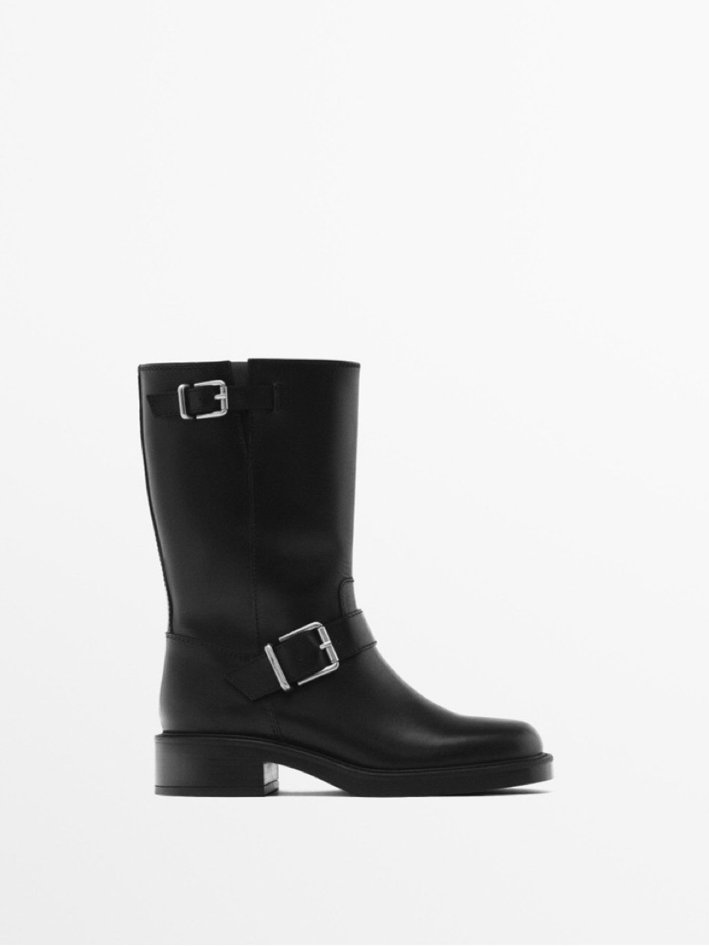 MASSIMO DUTTI Flat ankle boots with buckles